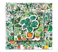 Lot de 100 autocollants en vinyle esthétiques en forme de plante verte pour bouteille d'eau, ordinateur portable, scrapbooking, skateboard, téléphone portable, ordinateur, voiture, vélo, moto, iPhone,