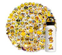 Lot de 100 autocollants en vinyle imperméable Motif petit canard jaune Pour scrapbooking d'ordinateur, valise, carnet, agenda, citations inspirantes positives