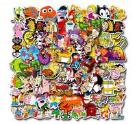 Lot de 100 autocollants en vinyle imperméable pour ordinateur portable, pare-chocs, skateboard, bouteilles d'eau, ordinateur, téléphone, dessins animés pour enfants, adolescents et adultes
