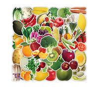 Lot de 100 autocollants esthétiques de fruits et légumes pour bouteille d'eau, ordinateur portable, skateboard, téléphone, bagages, guitare, album, artisanat, planificateur, fruits et légumes
