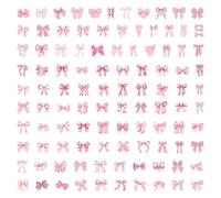 Lot de 100 autocollants esthétiques pour nœud papillon | Autocollants imperméables, décorations de planche à neige, autocollants de journal pour fille et femme