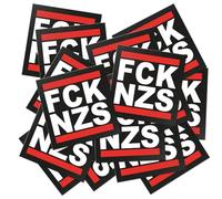 Lot de 100 autocollants FCK NZS - 7,4 x 7,4 cm - Autocollant politique pour extérieur gauche Grand autocollant CFC contre droite