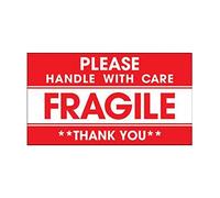 Lot de 100 autocollants fragiles, étiquettes d'avertissement rouges « Please Handle with Care Thank You », boîtes solides et fragiles adhésives, étiquettes pour emballage