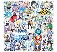 Lot de 100 autocollants Genshin Impact anime pour ordinateur portable, pare-chocs, planche à roulettes, bouteilles d'eau, ordinateur, téléphone, pack d'autocollants anime pour enfants/adolescents.