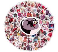 Lot de 100 autocollants graffiti imperméables Hazbin Hotel Angel Dust Bricolage Bagages Réfrigérateur Ordinateur Portable Skateboard Combinaison Personnalisée Pas Répété, Multicolore