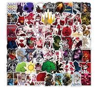 Lot de 100 autocollants Hazbin Hotel - Anime Helluva Boss - En vinyle imperméable - Graffiti - Pour skateboard, guitare, ordinateur portable, bagages, adolescents et adultes