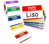 Lot de 100 autocollants Hello My Name is, couleurs assorties, 5,7 x 8,9 cm, pour salle de classe, école, réunions