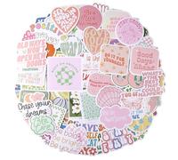 Lot de 100 autocollants Inspirant rose pour décorer bagages, albums de scrapbooking, skateboards, guitares et gourdes. Cadeau parfait pour les ados et les enfants.