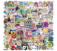 Lot de 100 autocollants mignons pour bouteilles d'eau, ordinateur portable, bagages, vélo, vinyle imperméable, esthétique, Kawaii, autocollants amusants pour enfants, adolescents, filles