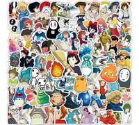 Lot de 100 autocollants Miyazaki Hayao en vinyle pour ordinateur portable, studio Ghibli pour bouteille d'eau, téléphone, casque, skateboard, scrapbooking, cadeaux pour enfants/adultes