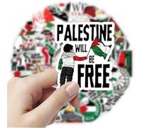 Lot de 100 autocollants Palestine Palestine pour voiture - Esthétiques et colorés - Pour ordinateur portable, bouteille d'eau, guitare, scrapbooking, bagages, vélo