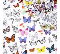 Lot De 100 Autocollants Papillon Washi Vintage Pour La Nature, Scrapbooking, Journal, Planificateur, Ordinateurs Portables, Travaux Manuels, Albums Photo, Calendriers