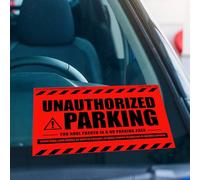 Lot de 100 autocollants pour violation de stationnement - Avertissement de remorquage difficile à enlever pour voitures et camions - Bilingue espagnol difficile à enlever - Autocollants super adhésifs