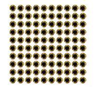 Lot de 100 autocollants pour yeux de pêche avec motif 3D réfléchissant Fish Eye - Accessoires réalistes pour les pêcheurs à la ligne (14 mm, doré)