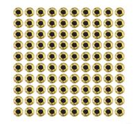 Lot de 100 autocollants pour yeux de pêche avec motif œil de poisson réfléchissant 3D, matériau en caoutchouc, convient pour la pêche à la mouche et l'artisanat de leurres (15 mm, doré)