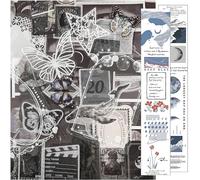 Lot de 100 autocollants rétro et 1 autocollant lune, accessoires de scrapbooking, accessoires de scrapbooking, journal intime, papier de scrapbooking (multicolore)