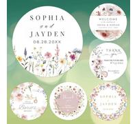 Lot de 100 autocollants ronds personnalisés pour mariage, 3 cm