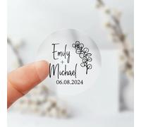 Lot de 100 autocollants ronds transparents personnalisés Invitations Cartes de remerciement Enveloppes autocollantes pour bocaux, tasses et bouteilles