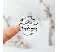 Lot de 100 autocollants ronds transparents personnalisés Invitations Cartes de remerciement Enveloppes autocollantes pour bocaux, tasses et bouteilles