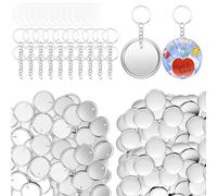 Lot de 100 badges de 58 mm et 100 porte-clés avec chaîne, accessoires de décoration