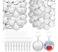 Lot de 100 badges porte-clés en métal de 58 mm et porte-clés artisanaux pour et accessoires