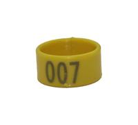 Lot de 100 bagues pour pattes de volaille numérotées de 001 à 100, diamètre intérieur 1,6/1,8/2,0 cm, fermeture à pression, pour poulet, canard et oie,Jaune,DI 20 mm