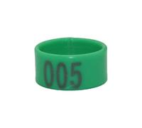 Lot de 100 bagues pour pattes de volaille numérotées de 001 à 100, diamètre intérieur 1,6/1,8/2,0 cm, fermeture à pression, pour poulet, canard et oie,Vert,DI 16 mm