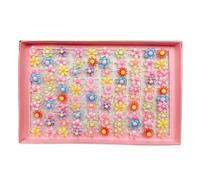 Lot de 100 bagues réglables pour enfants - Accessoire délicat pour fête d'enfants - Motif floral - Bijoux réglables