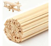 Lot de 100 baguettes en bois carrées pour le bricolage - 30,5 cm x 3 mm x 3 mm - Bois de bricolage non traité pour modélisme, bricolage, architecture et artisanat (3 mm)