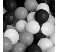 Monsieur Bébé – Sac de 100 balles de jeu ou de piscine – 5,5 cm – Noir, Gris, Blanc