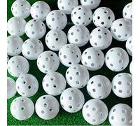 Lot de 100 balles d'entraînement de golf en plastique de 42 mm pour intérieur et extérieur, équipement d'entraînement avec 2 tees de balle de golf (blanc, 100 pièces)