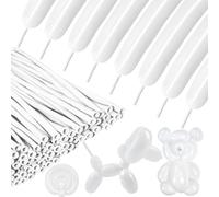 Lot de 100 ballons à modeler blancs en latex 260Q longs torsadés pour décoration de fête, anniversaire, mariage, clown