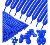 Lot de 100 ballons à modeler en latex 260Q longs torsadés pour décoration de fête, anniversaire, mariage, clown - Bleu