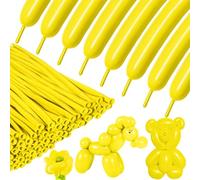 Lot de 100 ballons à modeler en latex pour décoration de fête, anniversaire, mariage, clown jaune 260Q