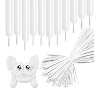 Lot de 100 ballons à modeler longs en latex blanc 260Q - Ballons longs en latex pour anniversaire, fête de Noël, mariage, décoration de fête (blanc)