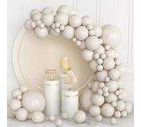 Lot de 100 ballons blancs sable en latex de différentes tailles pour anniversaire, fête de mariage, fête prénatale, mariage, remise de diplôme - 45,7 cm, 30,5 cm, 25,4 cm, blanc mat