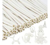 Lot de 100 ballons de modelage longs en latex 260Q pour décoration d'animaux, anniversaire, mariage, fête - Blanc