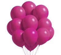 Lot de 100 ballons en latex à l'hélium pour anniversaire, mariage, fête prénatale, Noël, festival, décoration de fête romantique pour la Saint-Valentin - 25,4 cm - rose vif uni