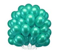 Lot de 100 ballons en latex à l'hélium pour fêtes d'anniversaire, mariages, fêtes prénatales, décorations de Noël, fêtes romantiques de Saint-Valentin Vert 25,4 cm