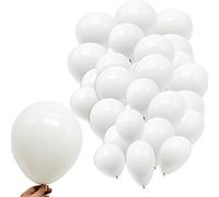 Lot de 100 ballons en latex pour anniversaire, mariage, festival, décoration de fête - Blanc - 25,4 cm