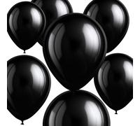 Lot de 100 ballons noirs en latex de 25,4 cm, pour décoration d'anniversaire, de mariage, de fête