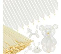 Lot de 100 ballons transparents en latex fin pour anniversaire, mariage, loisirs créatifs, carnavals, fêtes - Transparent - Lot de 100 ballons à tordre pour débutants.