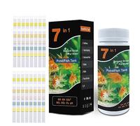 Lot de 100 bandelettes de test 7 en 1 pour aquarium, kit professionnel de test de l'eau pour aquarium, bassin, eau douce et salée, pour détecter le pH, nitrite, chlore, dureté carbonate, testable en