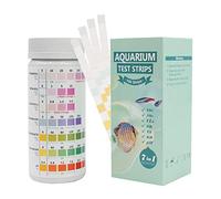 Lot de 100 bandelettes de test 7 en 1 pour aquarium, test de pH nitrite, nitrate, dureté totale, chlore libre, alcalinité, carbonate, eau salée précise, eau douce d'aquarium