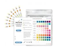 Lot de 100 bandelettes de test 9 en 1 pour aquarium, avec tube en plastique et thermomètre, bandes de test de l'eau pour ammoniac, nitrite, nitrate, pH, GH, KH, chlore, cuivre, pour aquariums, étangs