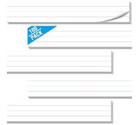 Lot de 100 Bandes de Phrases, Papier Ligné Blanc pour la Pratique de l'Écriture Outil d'Apprentissage Salle de Classe École, Fournitures de Bureau (7,6 x 43cm)
