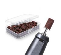 Lot de 100 bandes de ponçage avec mandrin, manchons abrasifs marron, pour manucure et pédicure, 12 x 6 mm