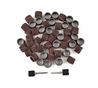 Lot de 100 bandes de ponçage grain 240 pour outil rotatif, 2 mandrins, manchon de meule, lisse les bords incurvés et polit les matériaux durs/doux, le travail du bois, le travail du métal et les