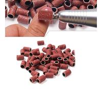 Lot de 100 bandes de ponçage pour ongles - Recharge de tête de meulage - Courroie de ponçage - Anneaux de ponçage - Bandes de ponçage en gel - Pour manucure et pédicure