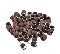 Lot de 100 bandes de tambour de ponçage grain 80 de 1,27 cm avec 2 mandrins pour outils rotatifs utilisés dans la fabrication de métaux, la sculpture sur bois et le polissage